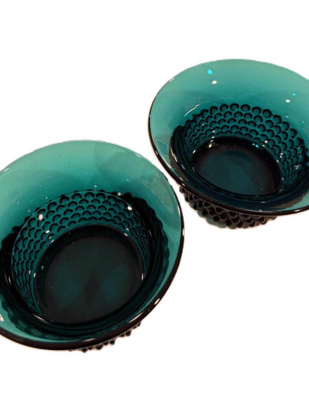 2 Mid 20th Century Nyppyla Beaded Glass Bowls by Saara Hopea, Made in Finland